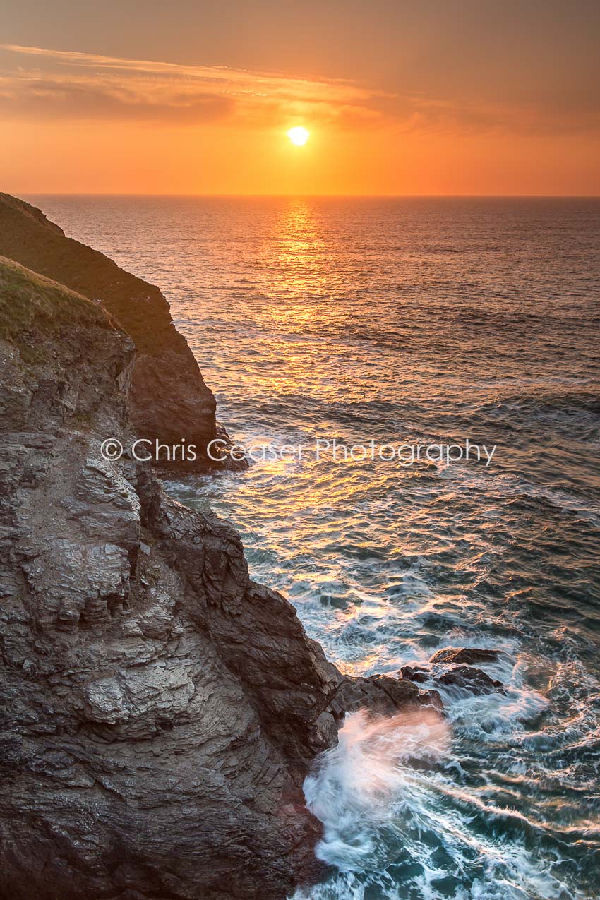Cornish Sunset, Bedruthan Steps