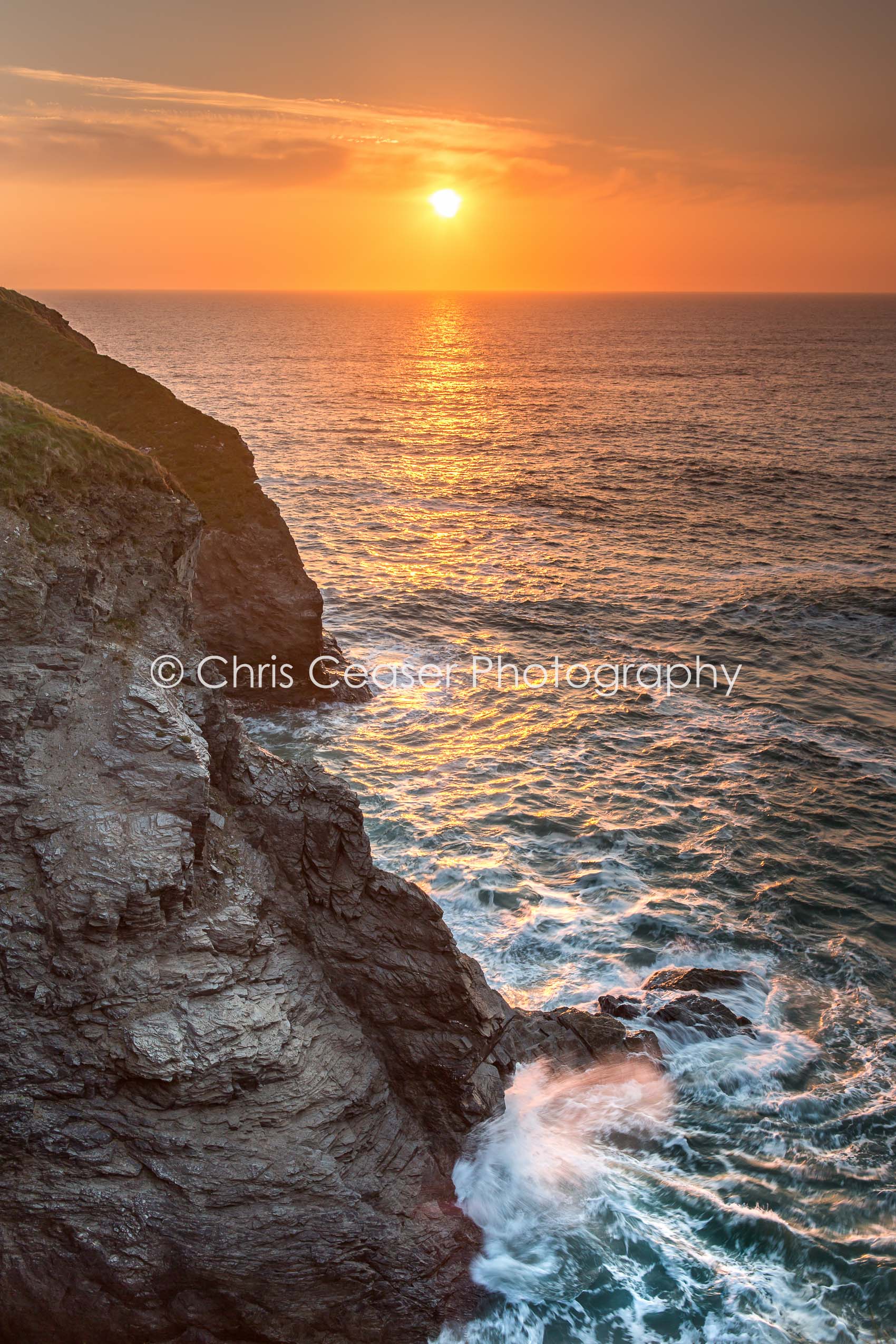 Cornish Sunset, Bedruthan Steps