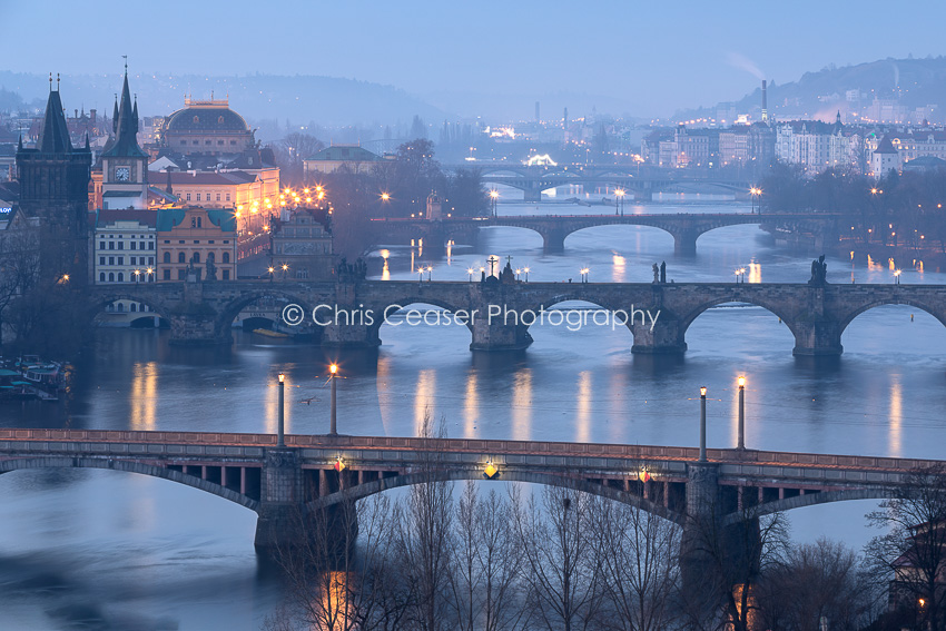 Winter Over The Bridges, Prague