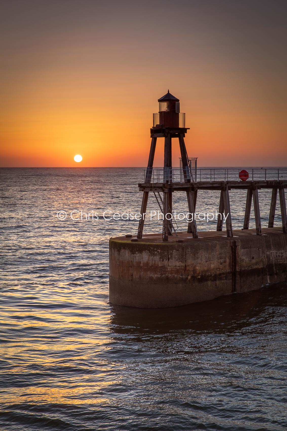 Sunrise By the Light Tower, Whitby
